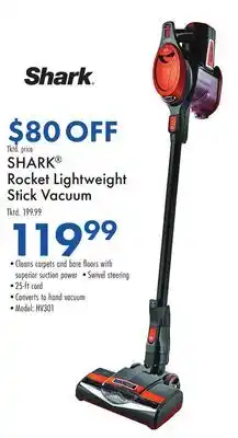 Boscov's SHARK Rocket Lightweight Stick Vacuum offer