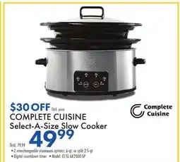 Boscov's COMPLETE CUISINE Select-A-Size Slow Cooker offer