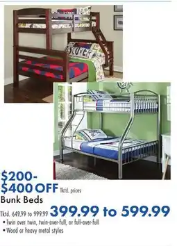 Boscov's Bunk Beds offer