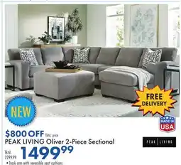 Boscov's PEAK LIVING Oliver 2-Piece Sectional offer