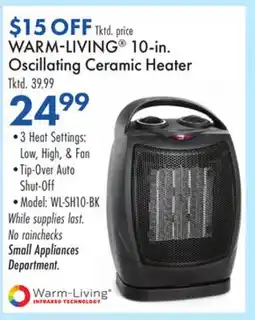 Boscov's WARM-LIVING 10-in. Oscillating Ceramic Heater offer