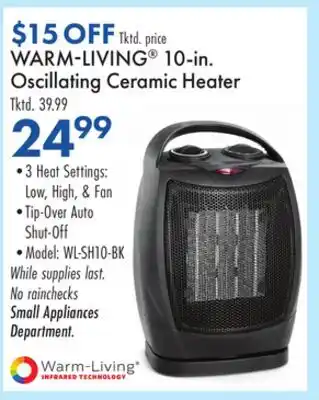 Boscov's WARM-LIVING 10-in. Oscillating Ceramic Heater offer