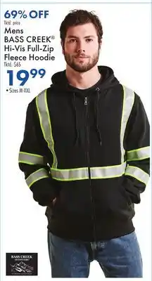Boscov's Mens BASS CREEK Hi-Vis Full-Zip Fleece Hoodie offer