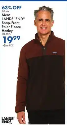 Boscov's Mens LANDS' END Snap-Front Polar Fleece offer
