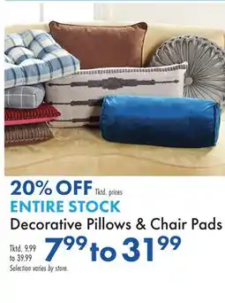 Boscov's ENTIRE STOCK Decorative Pillows & Chair Pads offer