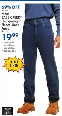 Boscov's Mens BASS CREEK Heavyweight Fleece-Lined Pants offer