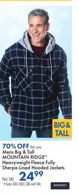 Boscov's Mens Big & Tall MOUNTAIN RIDGE Heavyweight Fleece Fully Sherpa-Lined Hooded Jackets offer