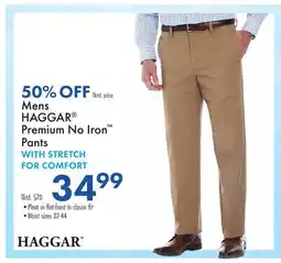 Boscov's Mens HAGGAR Premium No Iron Pants offer