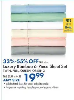 Boscov's Luxury Bamboo 6-Piece Sheet Set offer