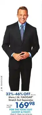 Boscov's Mens J. M. HAGGAR Stretch Suit Separates offer