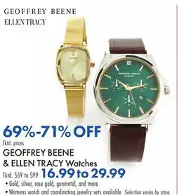 Boscov's GEOFFREY BEENE & ELLEN TRACY Watches offer