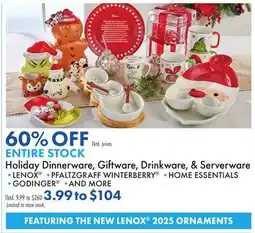 Boscov's Holiday Dinnerware, Giftware, Drinkware, & Serverware offer