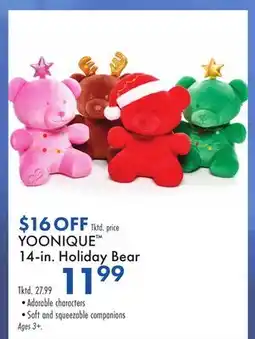 Boscov's YOONIQUE 14-in. Holiday Bear offer