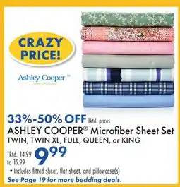 Boscov's ASHLEY COOPER Microfi ber Sheet Set offer