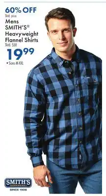 Boscov's Mens SMITH'S Heavyweight Flannel Shirts offer
