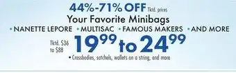 Boscov's Your Favorite Minibags offer
