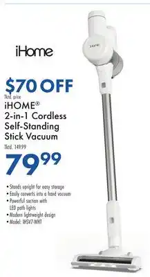 Boscov's iHOME 2-in-1 Cordless Self-Standing Stick Vacuum offer