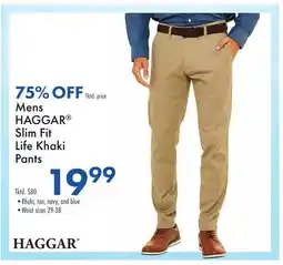 Boscov's Mens HAGGAR Slim Fit Life Khaki Pants offer