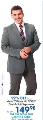 Boscov's Mens TOMMY HILFIGER Stretch Suit Separates offer