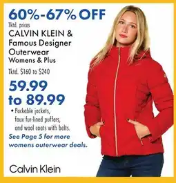 Boscov's CALVIN KLEIN & Famous Designer Outerwear Womens & Plus offer