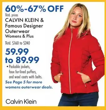 Boscov's CALVIN KLEIN & Famous Designer Outerwear Womens & Plus offer
