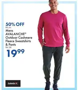 Boscov's Mens AVALANCHE Outdoor Cashmere Fleece Sweatshirts & Pants offer