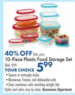 Boscov's 10-Piece Plastic Food Storage Set offer