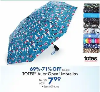 Boscov's TOTES Auto-Open Umbrellas offer