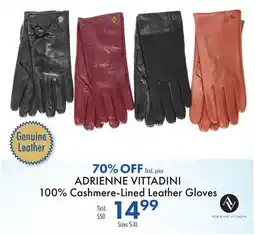 Boscov's ADRIENNE VITTADINI 100% Cashmere-Lined Leather Gloves offer