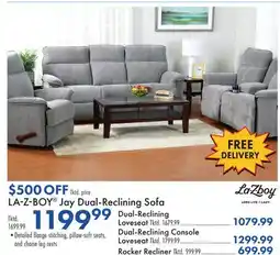 Boscov's LA-Z-BOY Jay Dual-Reclining Sofa offer