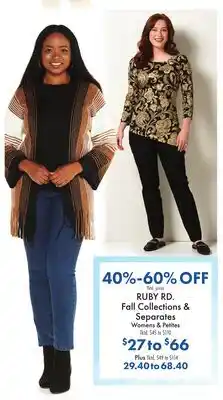 Boscov's RUBY RD. Fall Collections & Separates offer