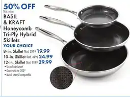 Boscov's BASIL & KRAFT Honeycomb Tri-Ply Hybrid Skillets offer