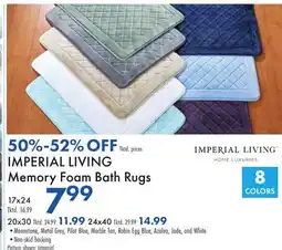 Boscov's IMPERIAL LIVING Memory Foam Bath Rugs offer