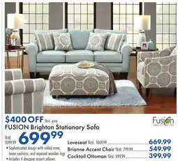 Boscov's FUSION Brighton Stationary Sofa offer