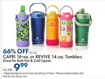 Boscov's CAPRI 16-oz. or REVIVE 14-oz. Tumblers offer