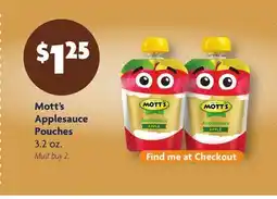 Family Dollar Mott's Applesauce Pouches offer