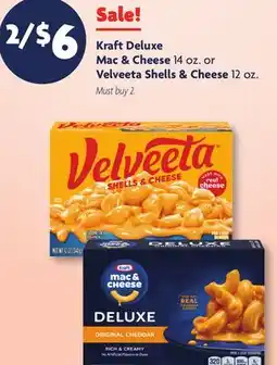 Family Dollar Kraft Deluxe Mac & Cheese 14 oz. or Velveeta Shells & Cheese 12 oz offer