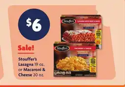 Family Dollar Stouffer's Lasagna 19 oz. or Macaroni & Cheese 20 oz offer