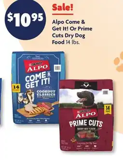 Family Dollar Purina Alpo Come & Get It! Or Prime Cuts Dry Dog Food offer