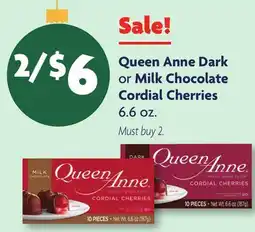 Family Dollar Queen Anne Dark or Milk Chocolate Cordial Cherries offer