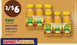 Family Dollar Mott's 100% Apple Juice offer