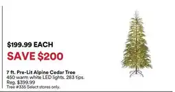Michaels 7 ft. Pre-Lit Alpine cedar Tree offer