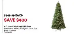 Michaels 9 ft. Pre-Lit rothwell Fir Tree offer