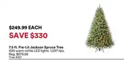 Michaels 7.5 ft. Pre-Lit Jackson Spruce Tree offer