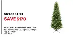 Michaels 7.5 ft. Pre-Lit Glenwood Slim Tree offer