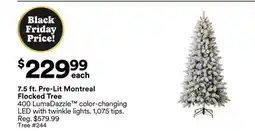 Michaels 7.5 ft. Pre-Lit Montreal Flocked Tree offer