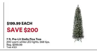 Michaels 7 ft. Pre-Lit Stella Pine Tree offer