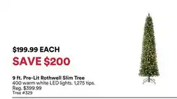 Michaels 9 ft. Pre-Lit rothwell Slim Tree offer