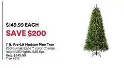Michaels 7 ft. Pre-Lit Hudson Pine Tree offer
