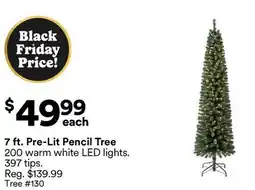 Michaels 7 ft. Pre-Lit Pencil Tree offer